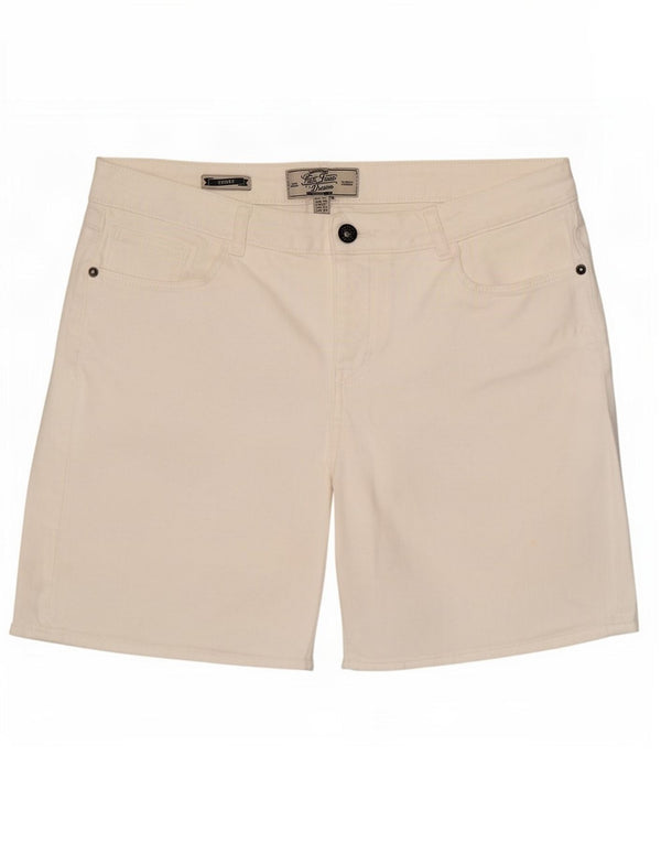 Damskie spodenki jeansowe Fat Face UK 12 Medium W30 Biała bawełna
