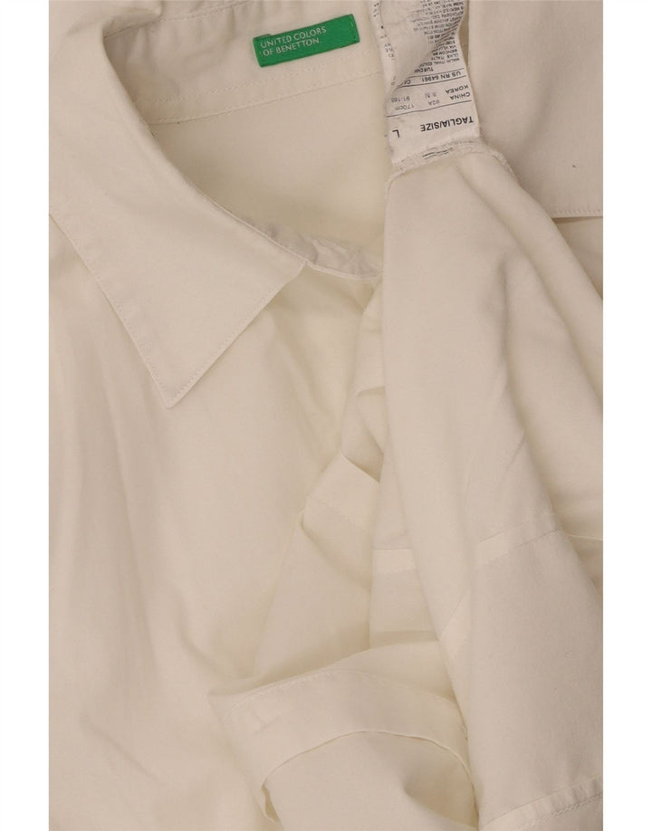 Koszula damska BENETTON UK 16, duża, biała, bawełniana