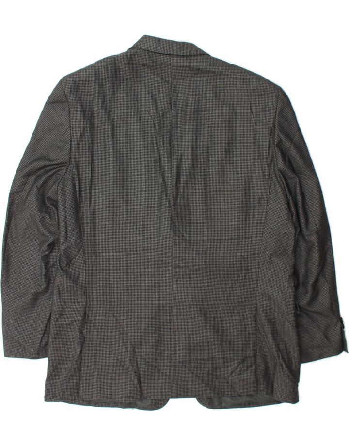 IZOD Mens 2 Button Blazer Jacket UK 46 3XL Grey Houndstooth Polyester Vintage Izod and Second-Hand Izod from Messina Hembry 