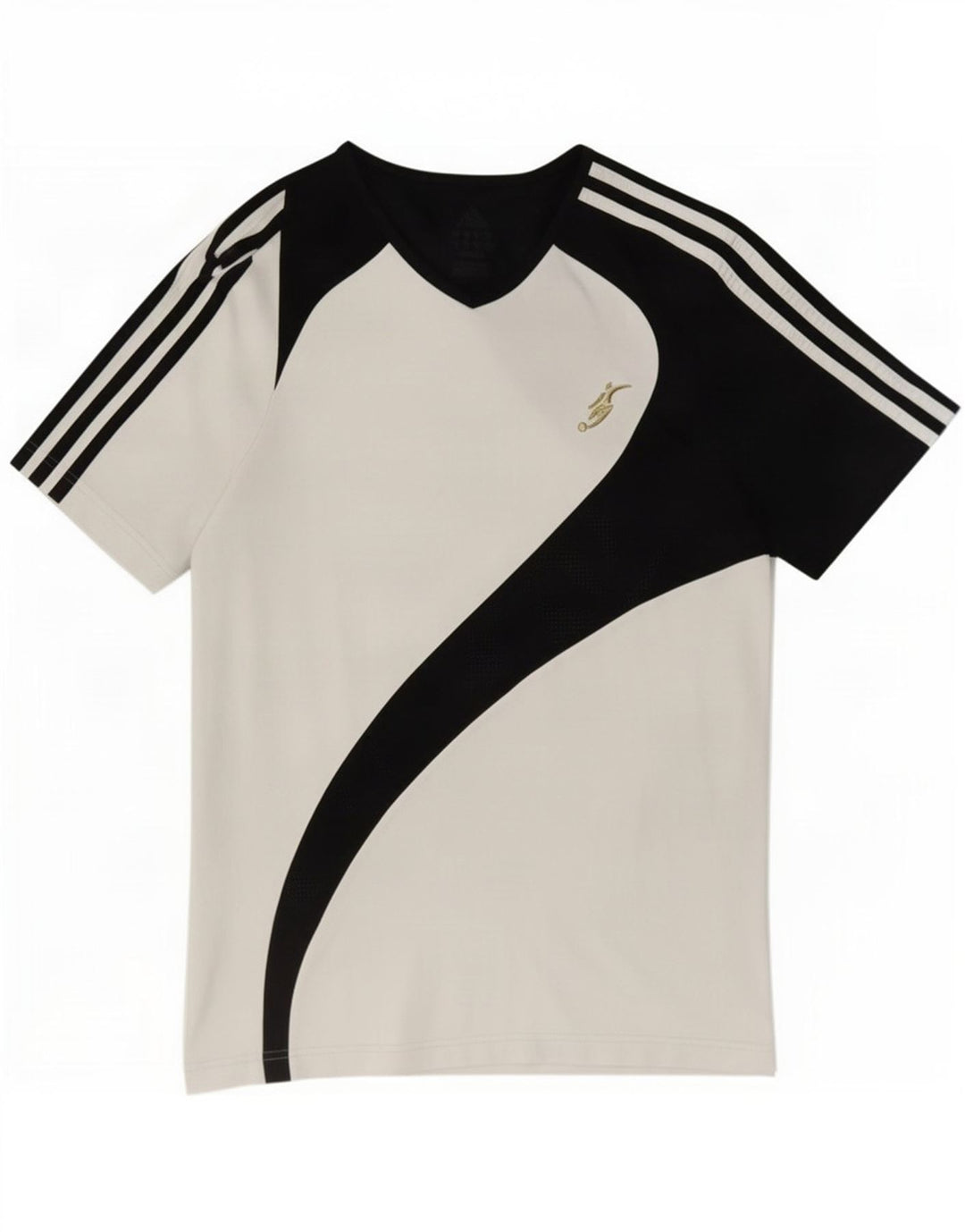 Adidas Męska koszulka Top, mała, biała, z blokami kolorów