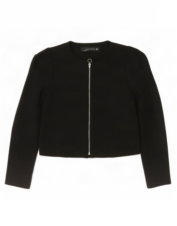 Damska marynarka Zara Crop UK 10, mała czarna, poliester