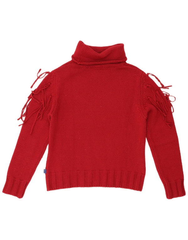 BYBLOS Damski sweter z golfem UK 12, średnia bordowa wełna