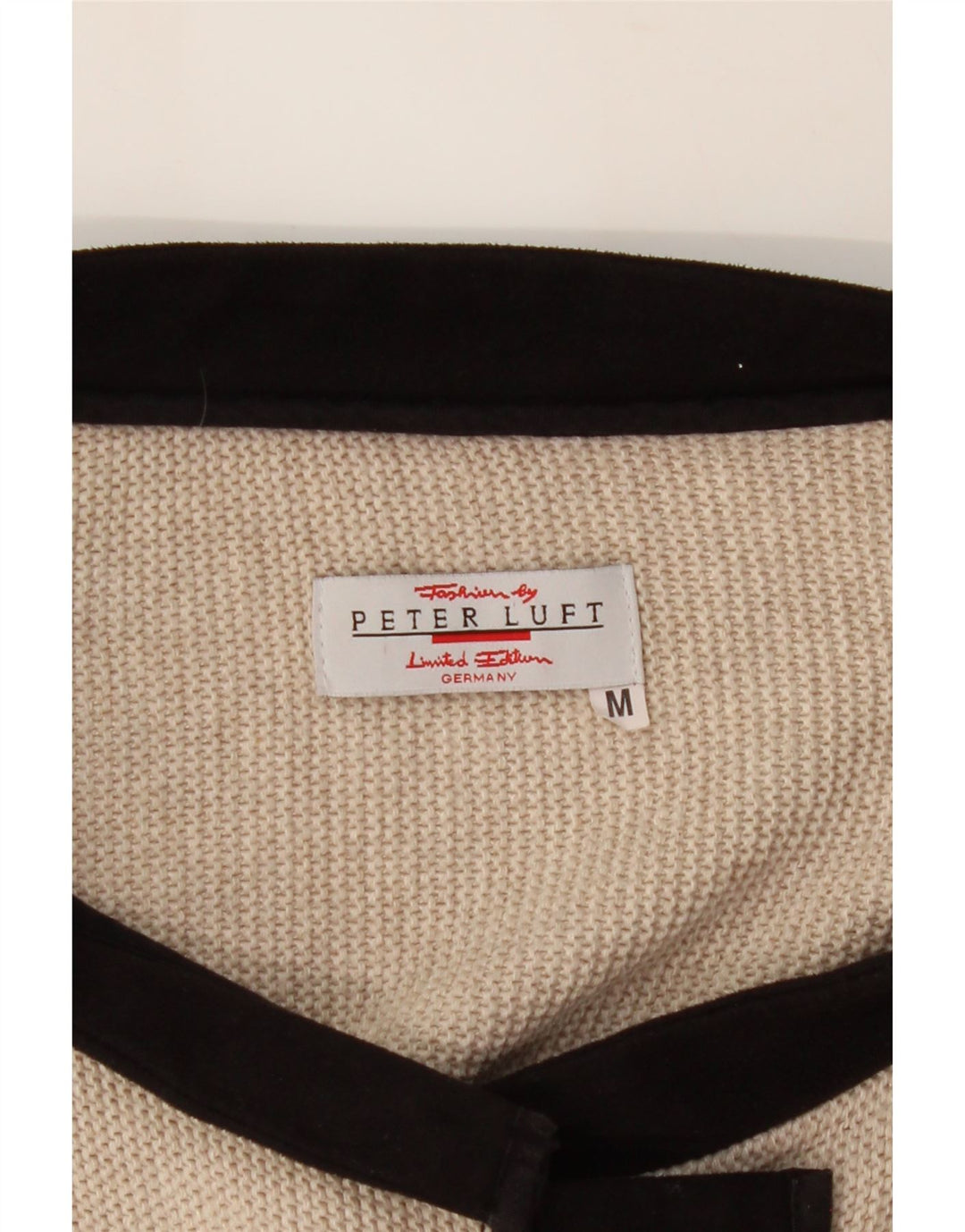 PETER LUFT Womens Crop Cardigan Sweater UK 12 Medium Beige Floral Vintage Peter Luft and Second-Hand Peter Luft from Messina Hembry 