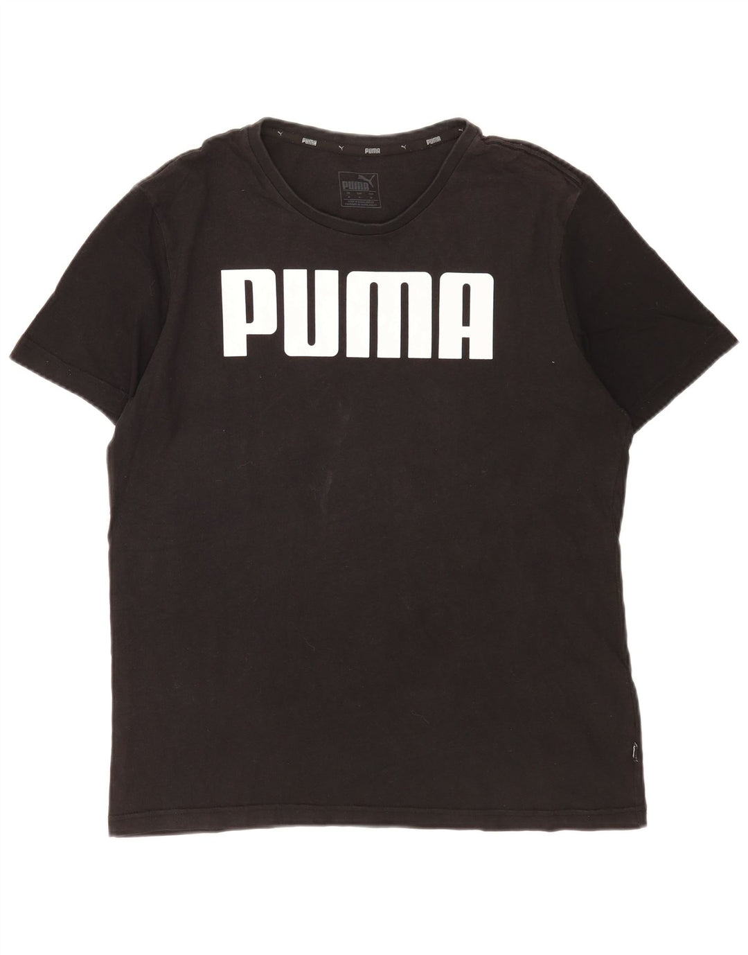 Męska koszulka z grafiką Puma, średnia czarna bawełniana