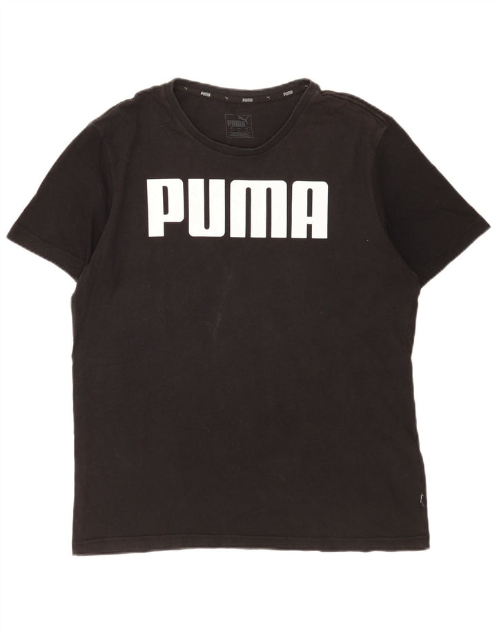 Męska koszulka z grafiką Puma, średnia czarna bawełniana