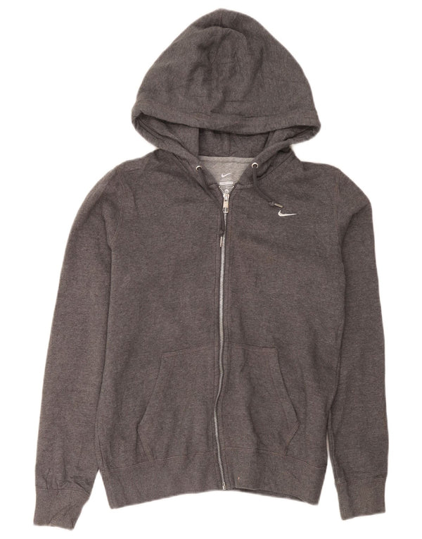 Męski sweter z kapturem i zamkiem błyskawicznym Nike, średnioszary, bawełniany, sportowy
