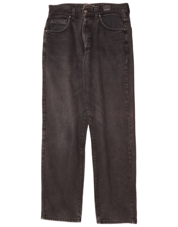 VERSACE Mens Straight Jeans W34 L31 Grey Cotton