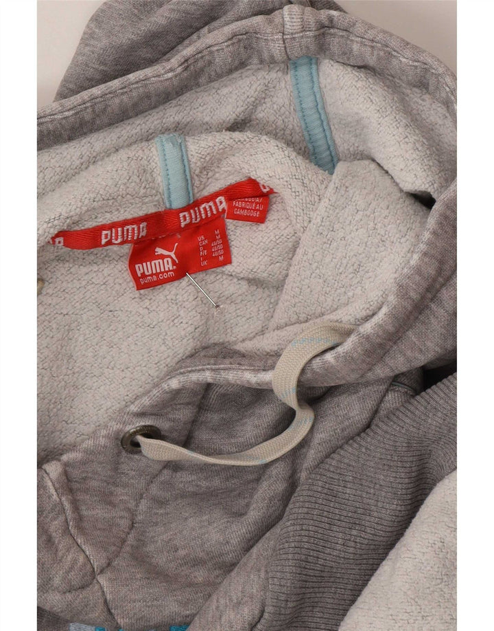 Męski sweter z kapturem Puma z grafiką, średnio szary, nakrapiany
