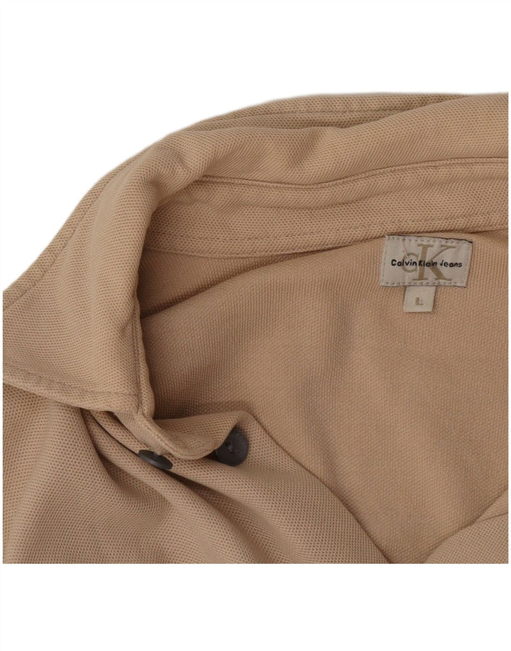 Koszula męska Calvin Klein Jeans, duża, beżowa