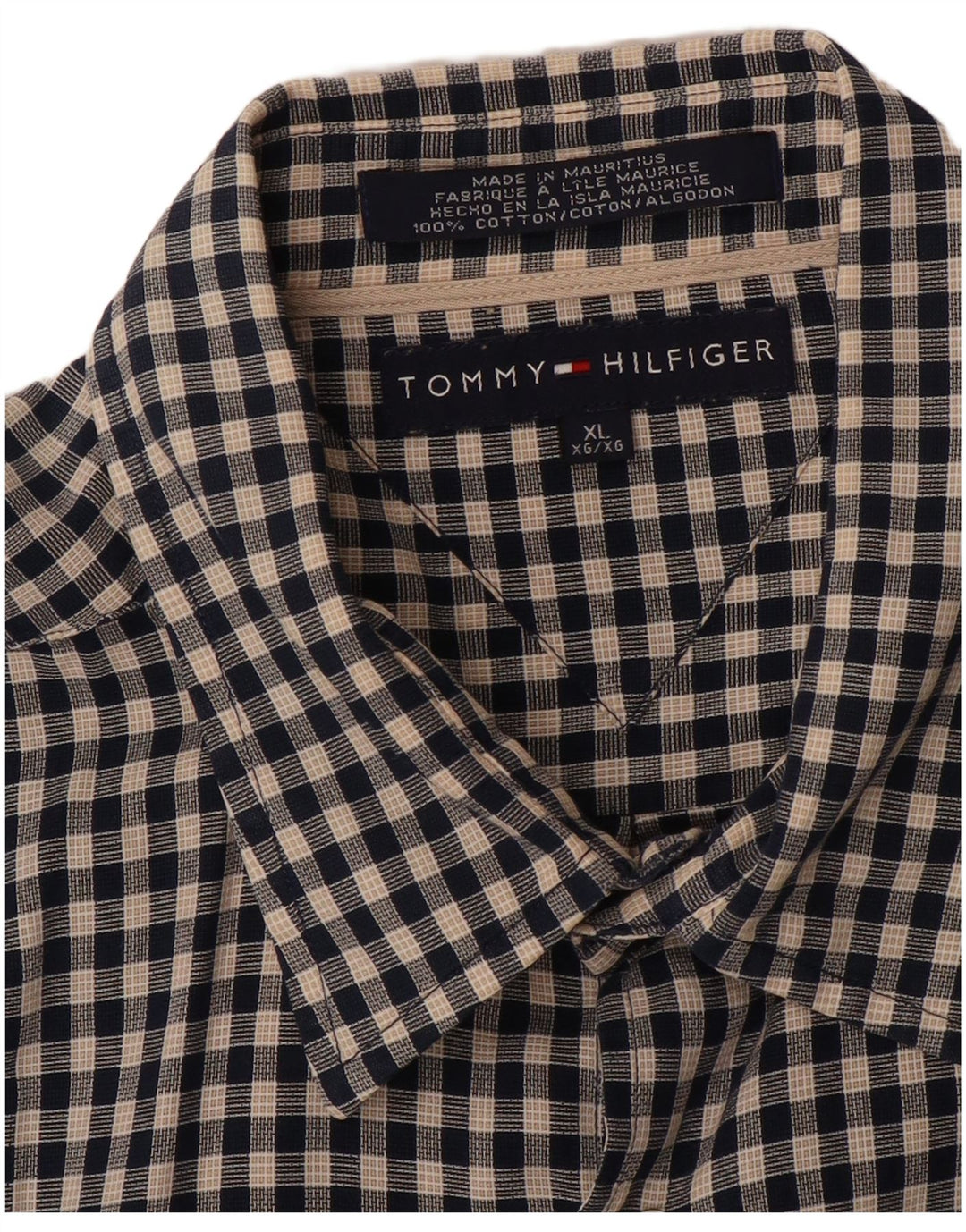 Koszula męska TOMMY HILFIGER XL, bawełniana, w czarną kratkę