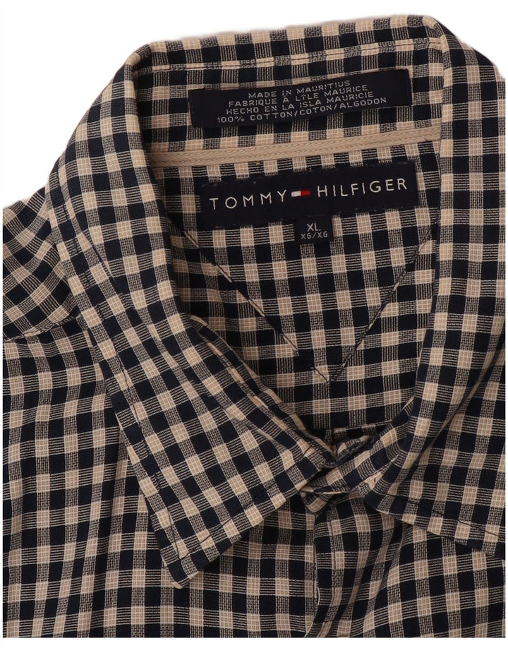 Koszula męska TOMMY HILFIGER XL, bawełniana, w czarną kratkę