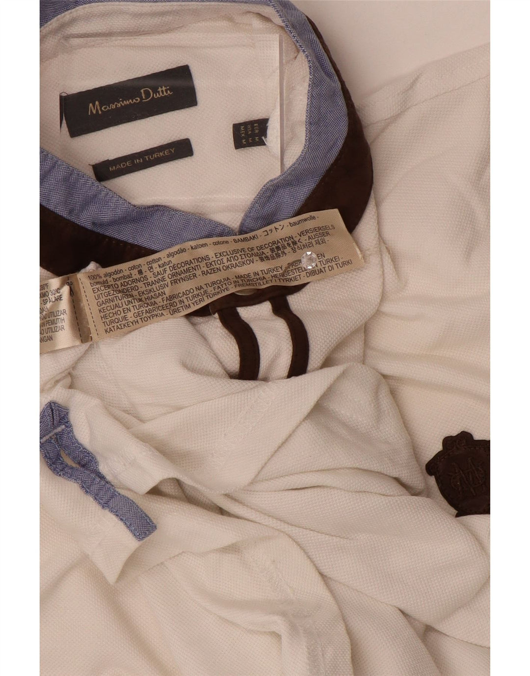 Męska koszulka polo Massimo Dutti, bawełniana, w kolorze średniej bieli