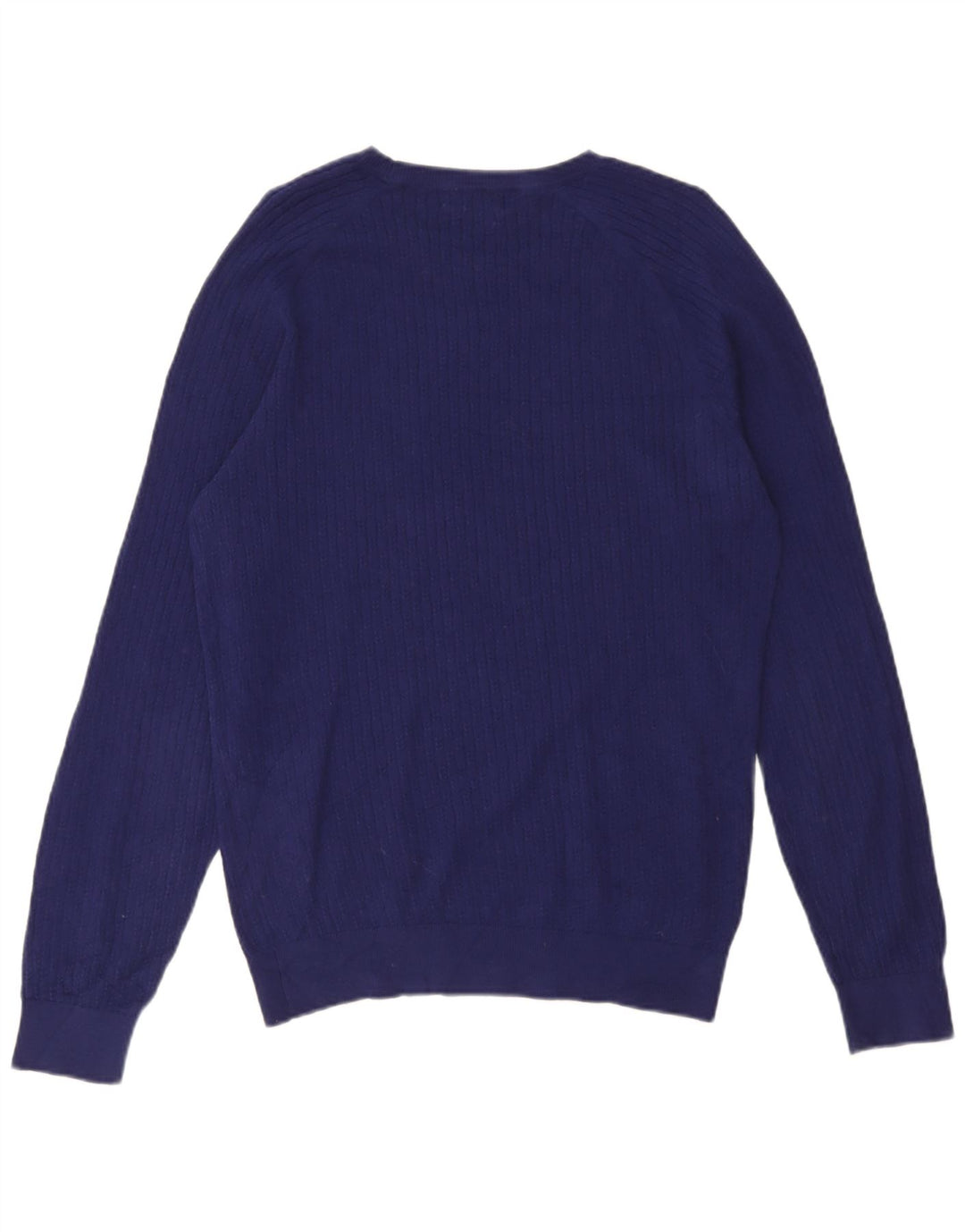 Męski sweter Massimo Dutti z okrągłym dekoltem, duży, niebieski, bawełniany