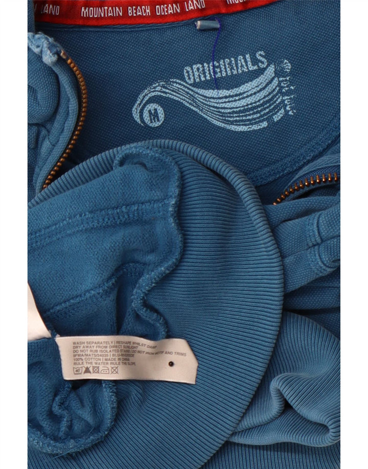 Męska bluza z zamkiem błyskawicznym FAT FACE, średnioniebieska, bawełniana