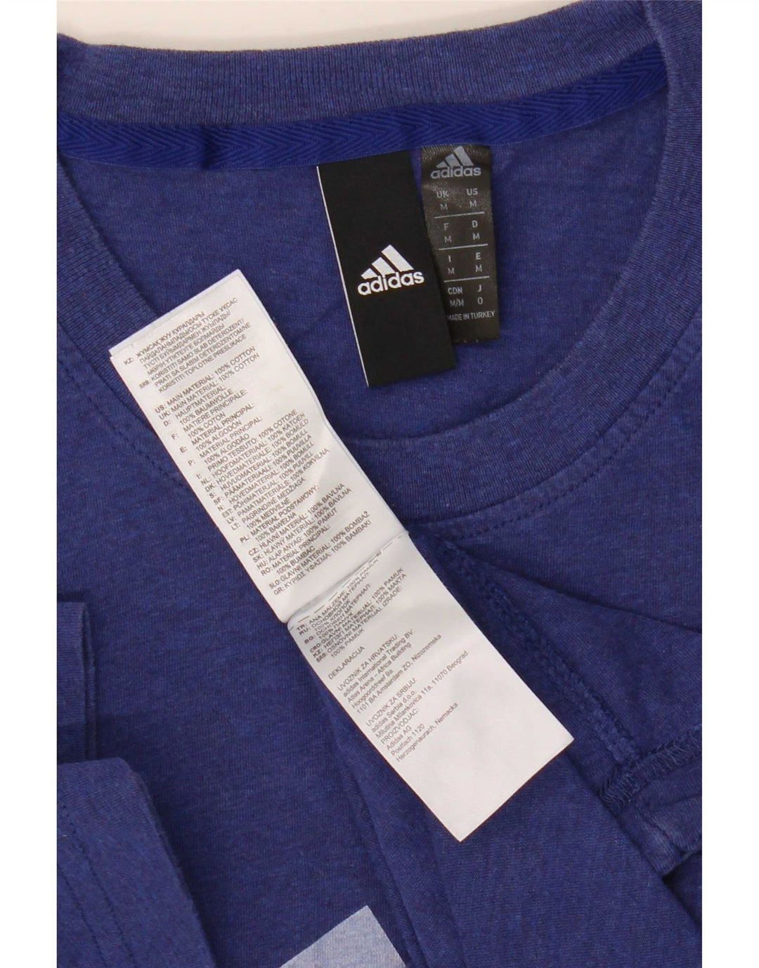 Męska koszulka graficzna Adidas Top Medium Blue Cotton