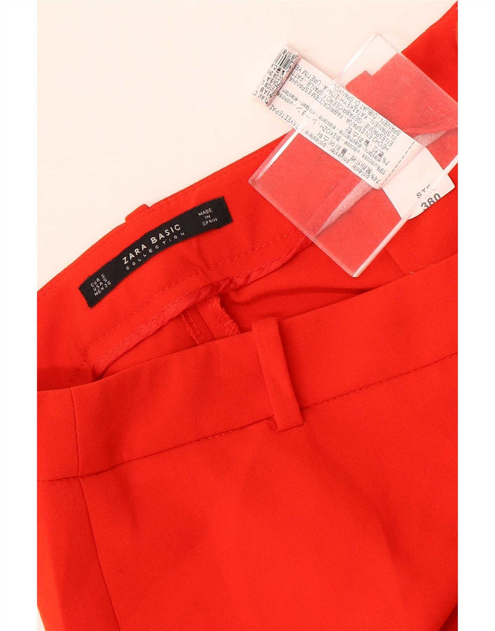 Spodnie damskie Zara Bootcut, małe, W26 L29, czerwone, poliestrowe