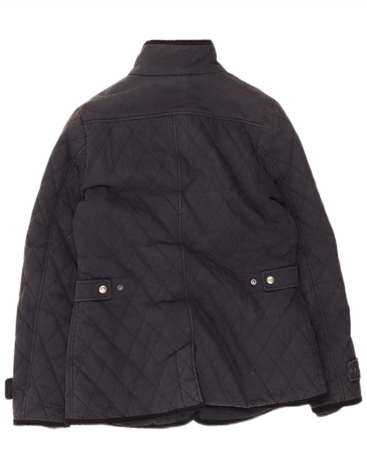 Crew Clothing Damska pikowana kurtka UK 12, średnia, granatowa, bawełniana