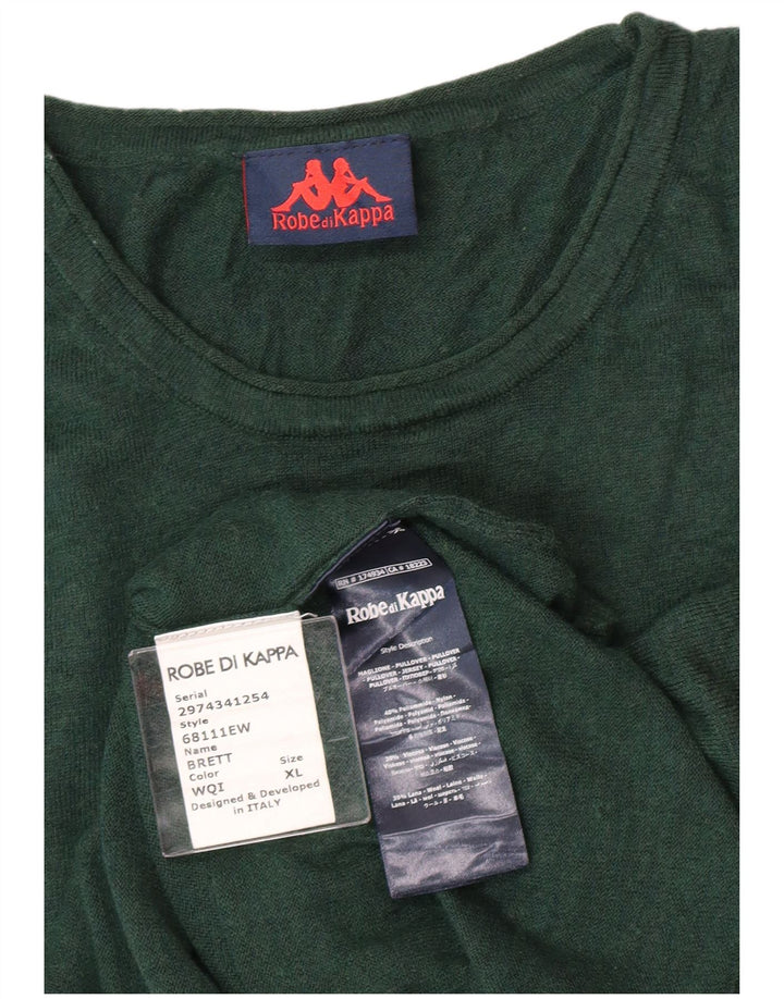 Męski sweter Kappa z okrągłym dekoltem XL Zielony poliamid