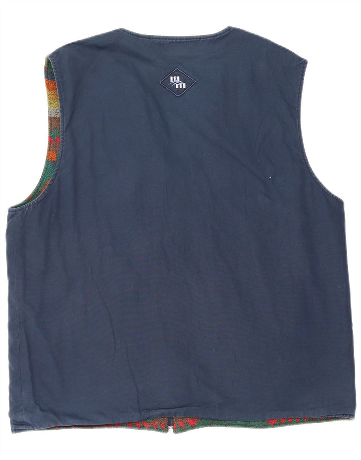 Dwustronna kamizelka męska w stylu vintage, duża, wielokolorowa Fair Isle