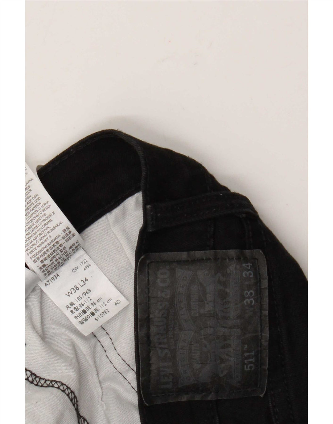 Męskie jeansy Levi's 511 Slim W38 L34 Czarna bawełna