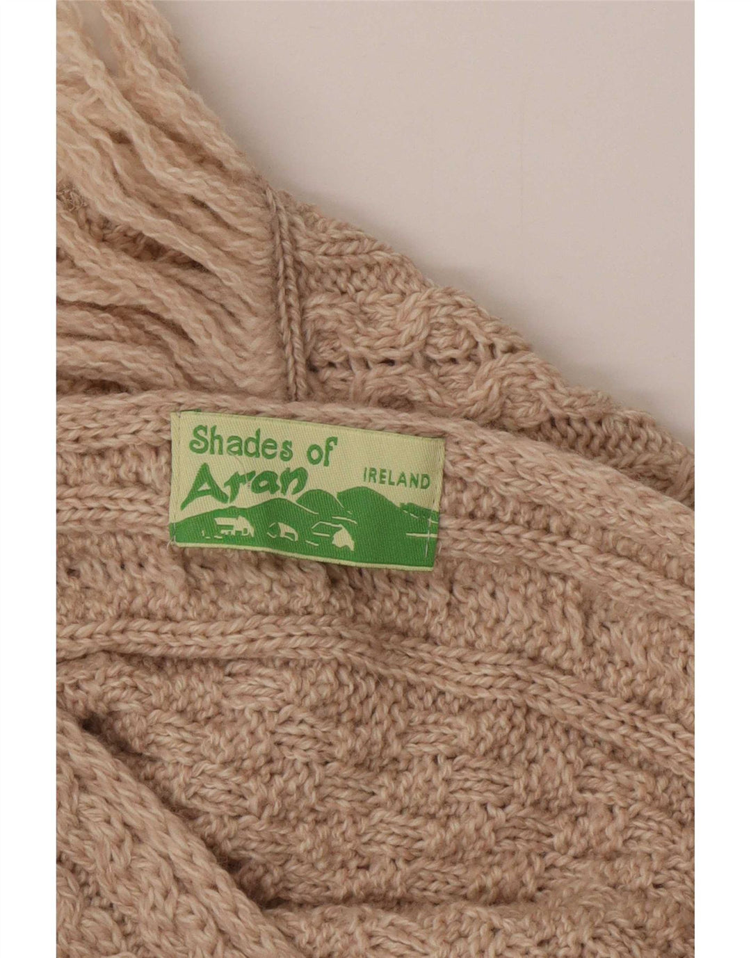 Damski sweter poncho Aran w jednym rozmiarze, beżowy