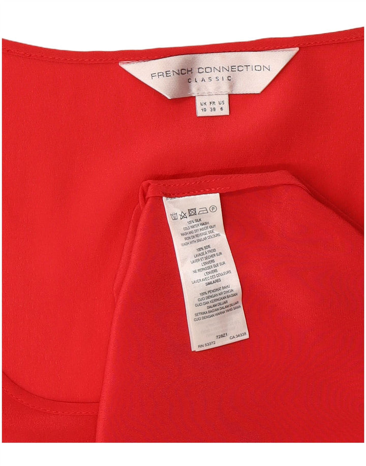 Damska bluzka bez rękawów French Connection Top UK 10 Small Red Silk