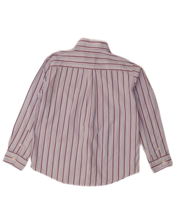 Benetton Boys Shirt 8-9 Years Medium Blue Striped Cotton