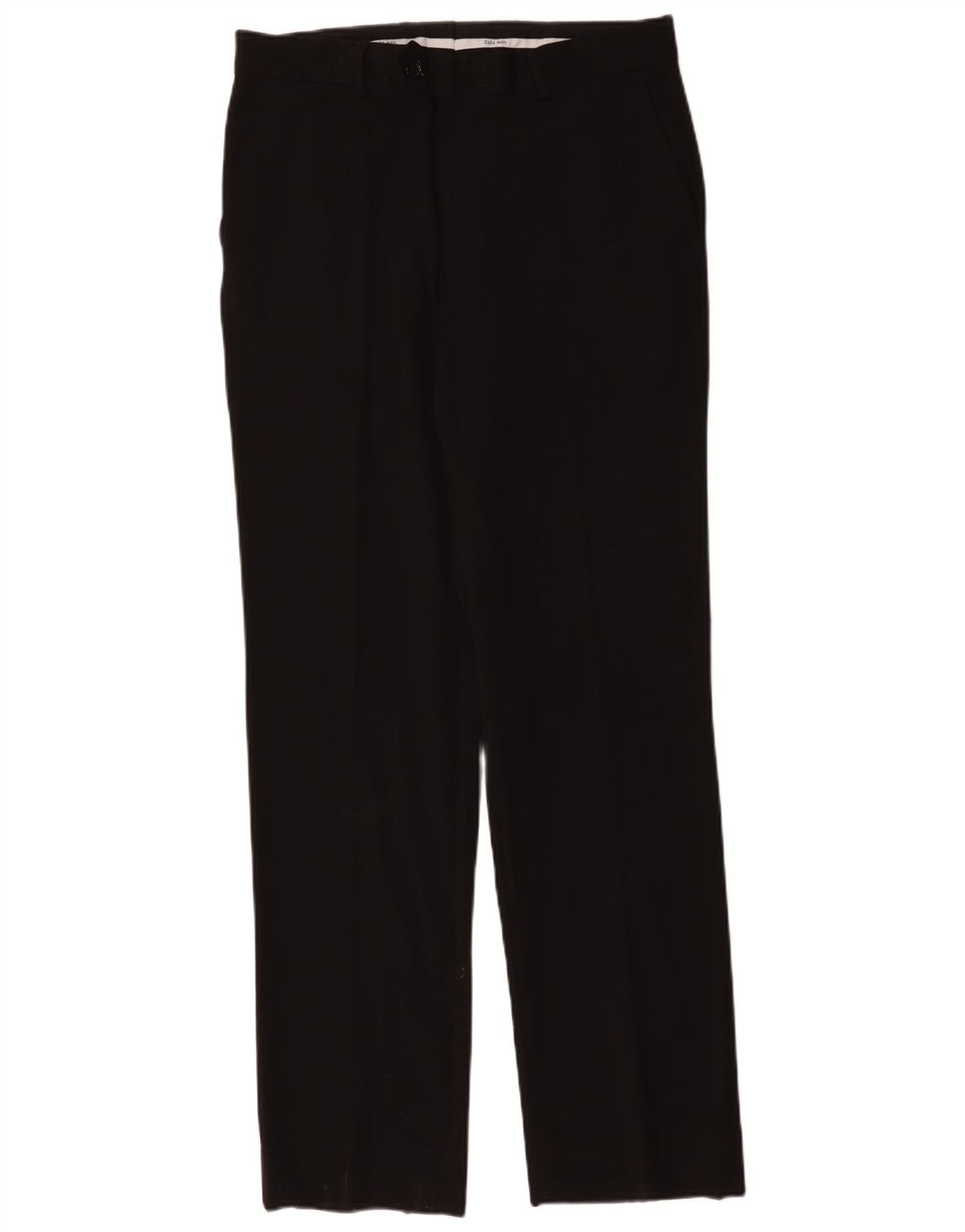 Męskie proste spodnie garniturowe Zara EU 42 Large W34 L34 Czarny poliester