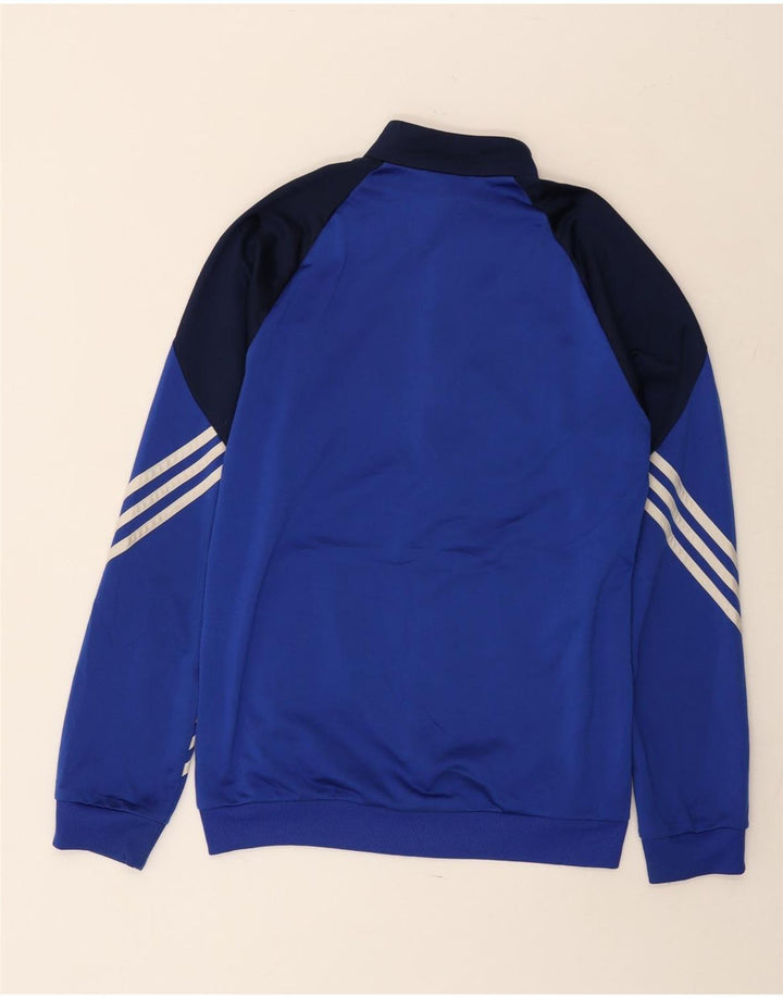 Adidas Męska bluza dresowa, mała, niebieska, poliestrowa z blokami kolorów