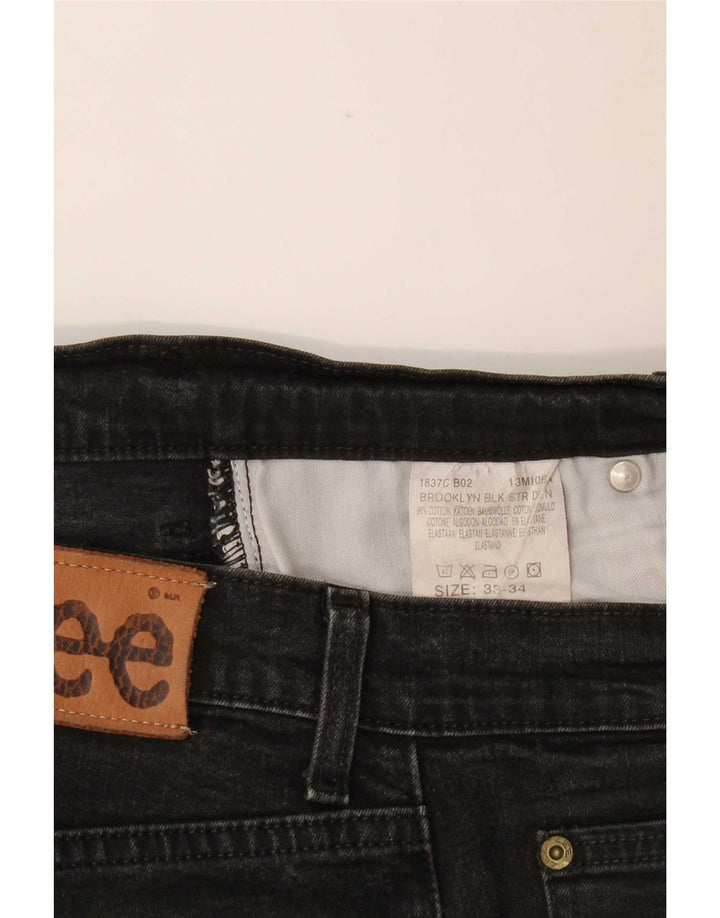 Męskie jeansy Lee Brooklyn Straight W33 L31, czarne, bawełniane