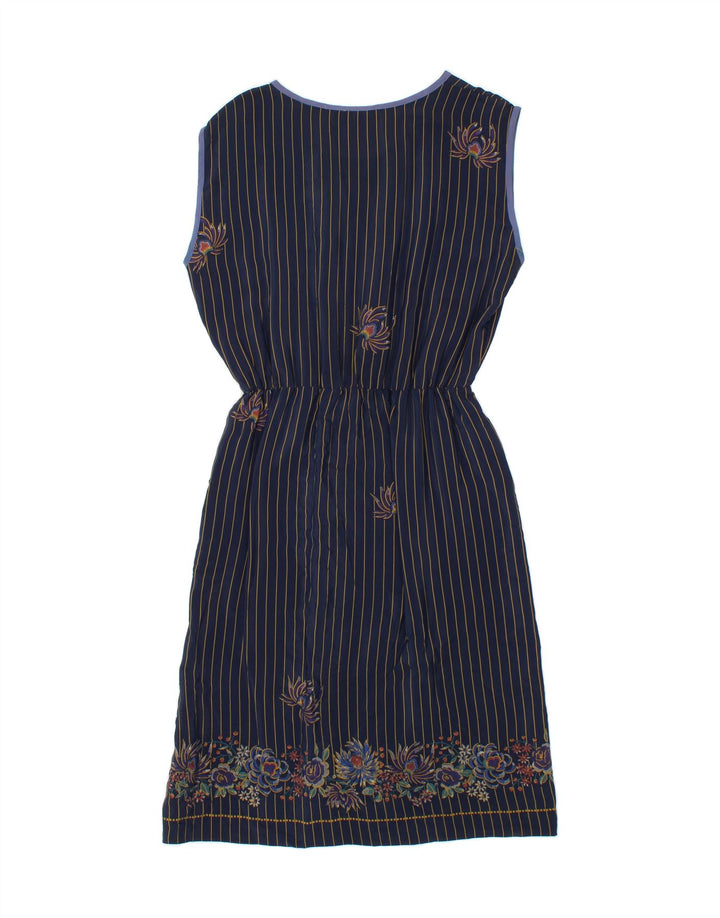 VINTAGE Womens Sleeveless Basic Dress IT 50 XL Navy Blue Striped Vintage Vintage and Second-Hand Vintage from Messina Hembry 