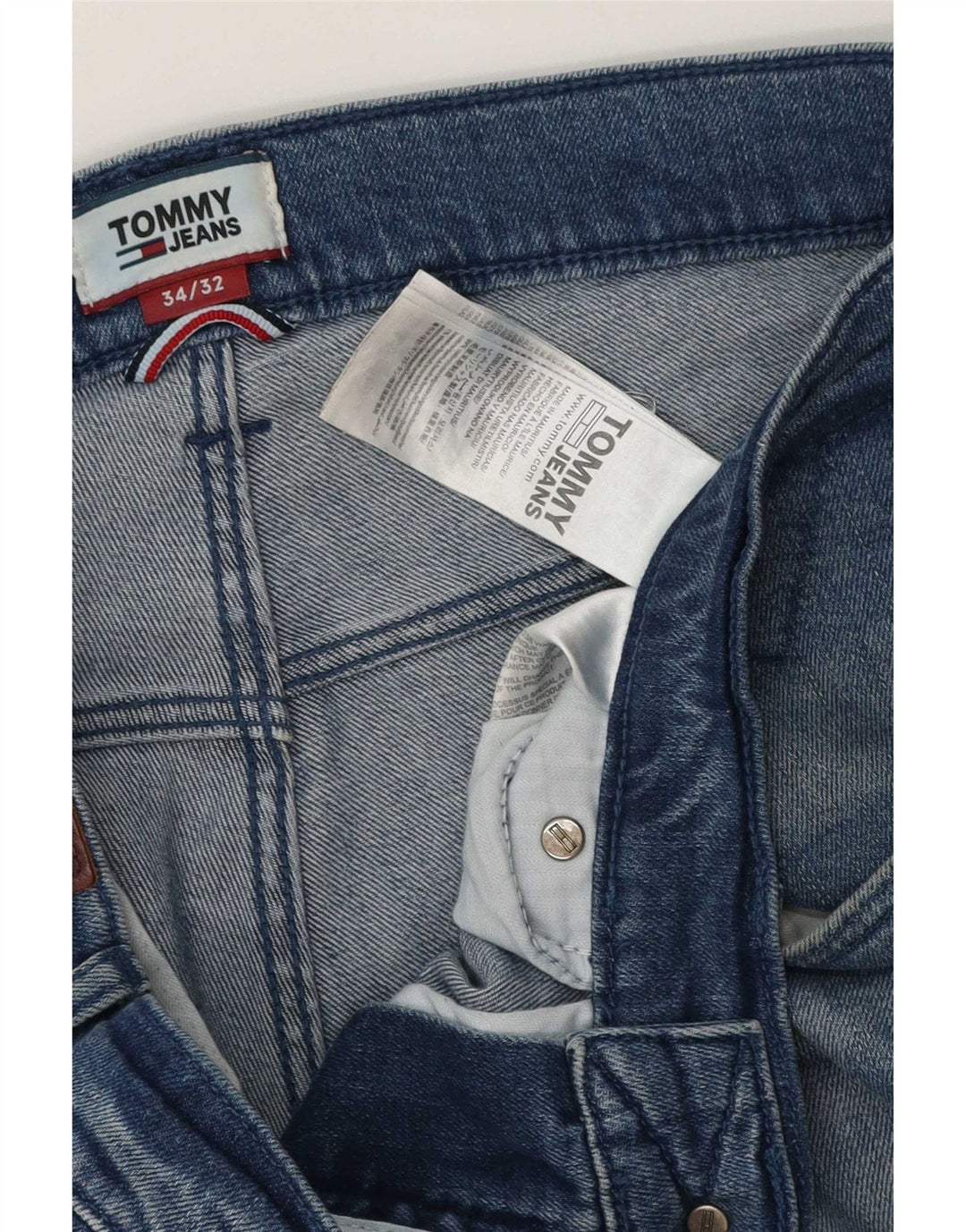 Męskie proste dżinsy Tommy Hilfiger W34 L32 Niebieskie bawełniane