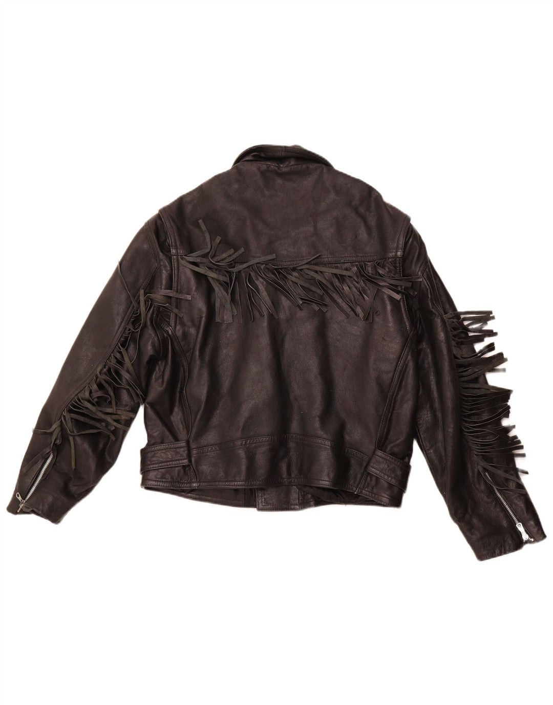 Damska skórzana kurtka motocyklowa VINTAGE UK 14, średnia czarna skóra