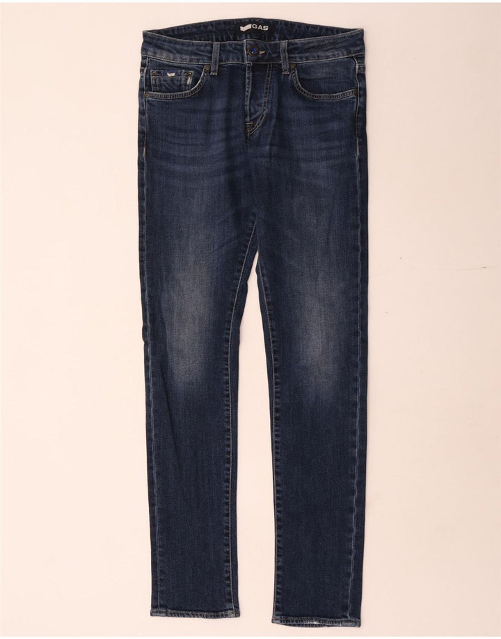 Damskie jeansy Gas Slim W29 L32 Niebieskie bawełniane