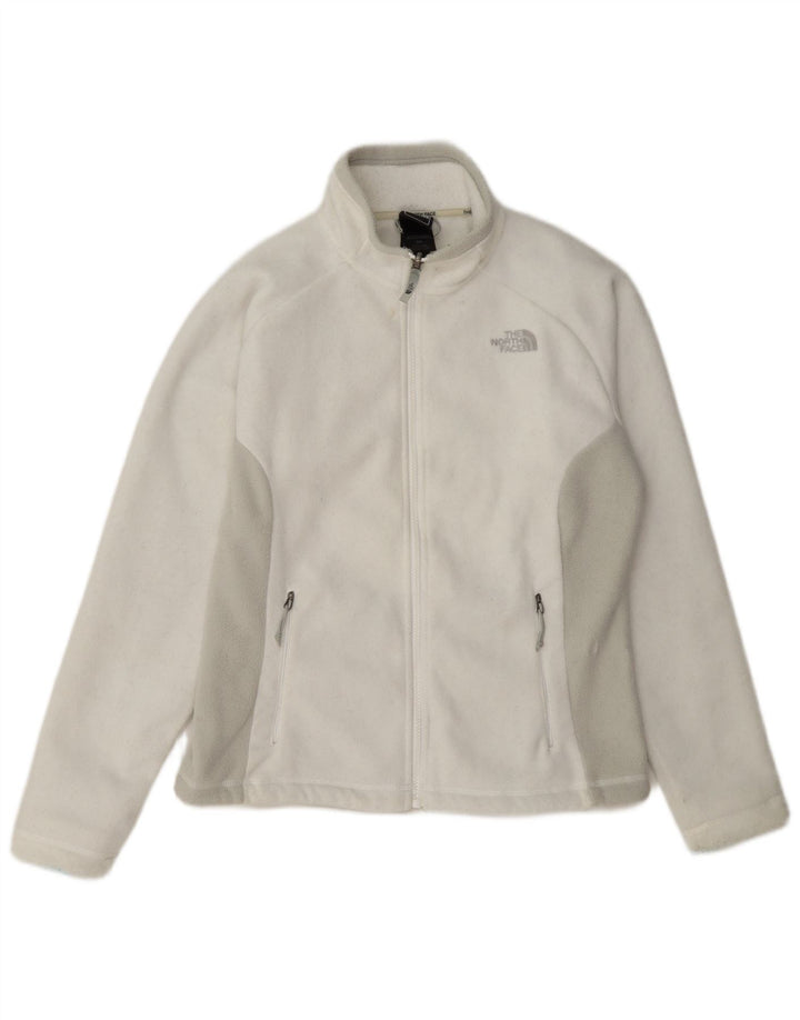 Damska kurtka polarowa The North Face UK 10, mała, biała, z poliestru w blokach kolorów