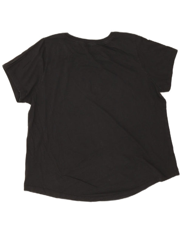 Nike Womens Loose Fit Graphic T-Shirt Top UK 18 XL Black Cotton