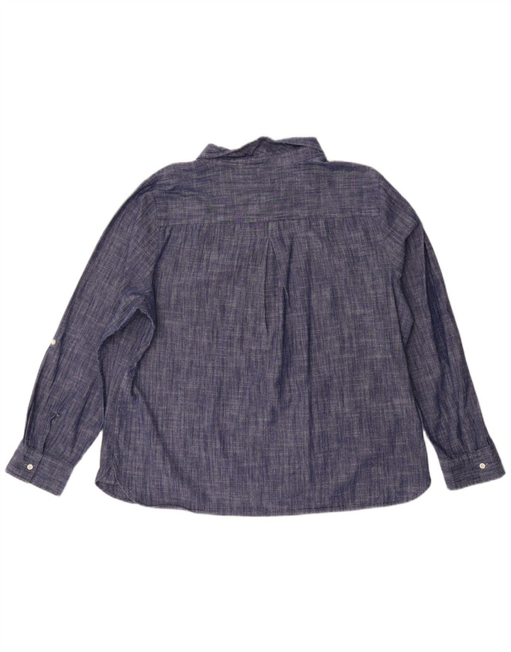 Damska koszula pulowerowa Tommy Hilfiger UK 20 2XL Niebieska bawełna w plamki