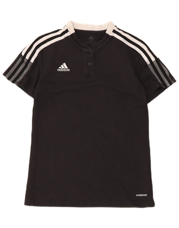 Damska koszulka Adidas Aeroready Top UK 8/10 Mała czarna bawełna