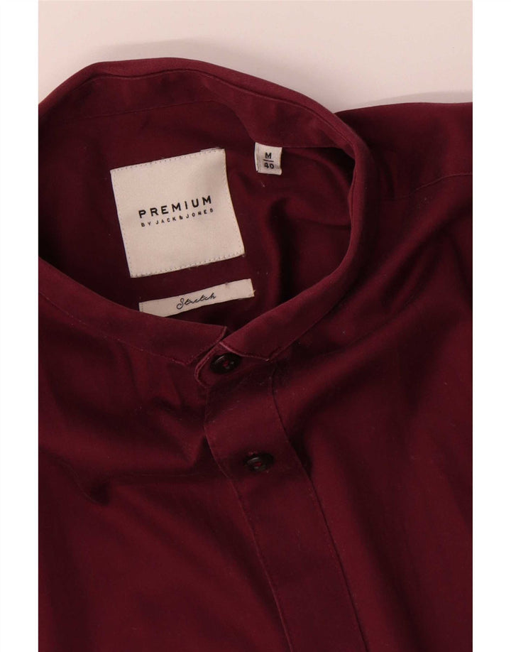 Koszula męska Jack & Jones, rozmiar 40, średnia, bordowa bawełna