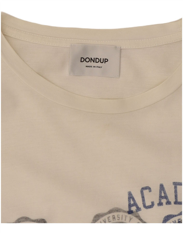 Męski T-shirt z grafiką Dondup, średni biały
