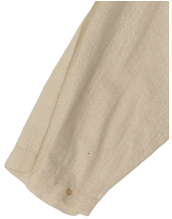 Damska bluzka koszulowa Benetton UK 14 Medium Off White