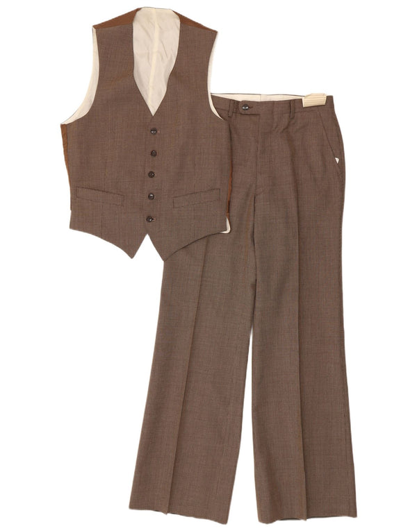 Vintage męski zestaw 2-częściowy IT 48 Medium W28 L32 brązowy