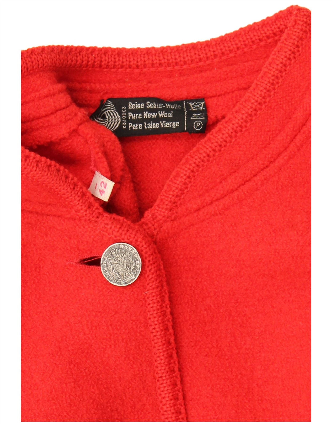 Sweter damski w stylu vintage IT 42 Średniej czerwonej wełny dziewiczej