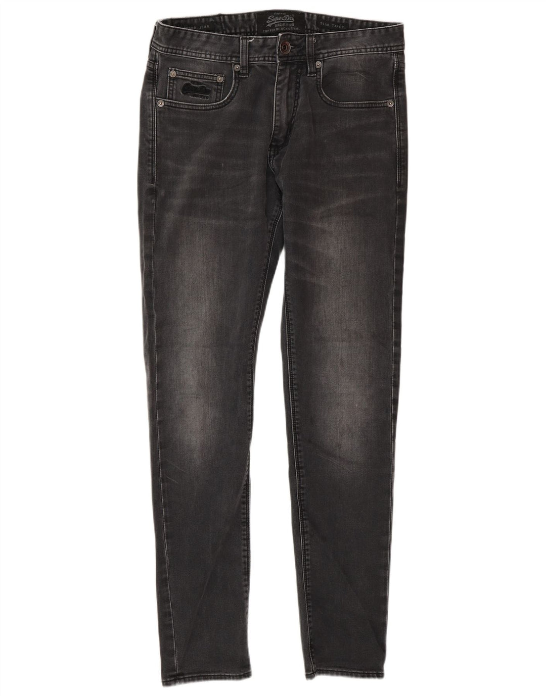 Męskie jeansy Superdry Slim Tapered W30 L30 Szara bawełna