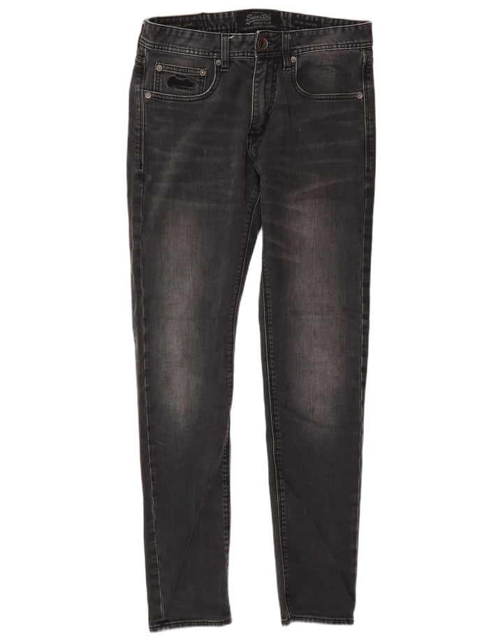 Męskie jeansy Superdry Slim Tapered W30 L30 Szara bawełna