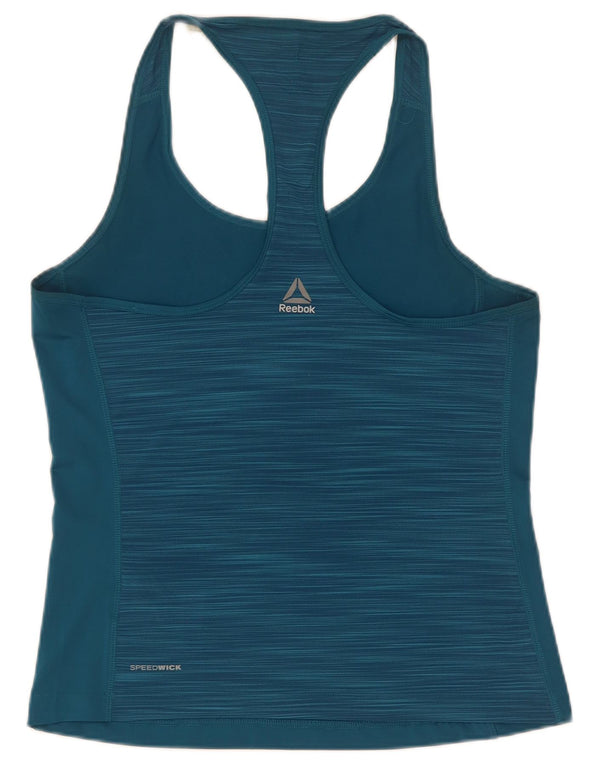 Reebok Womens Vest Top UK 8/10 Small Blue Flecked Polyester
