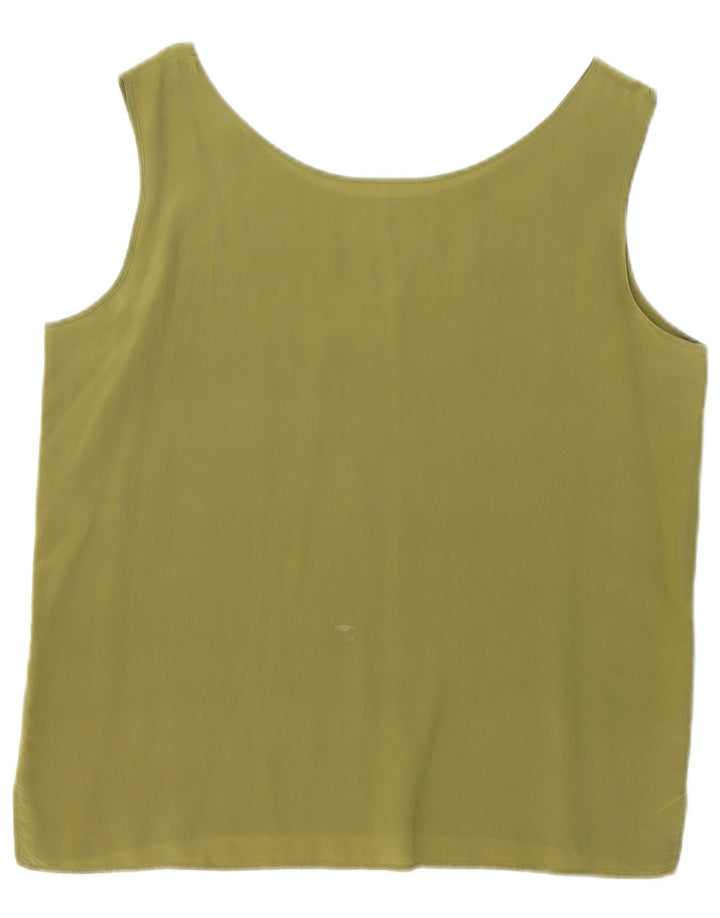 Damska bluzka bez rękawów w stylu vintage, UK 16, duża khaki