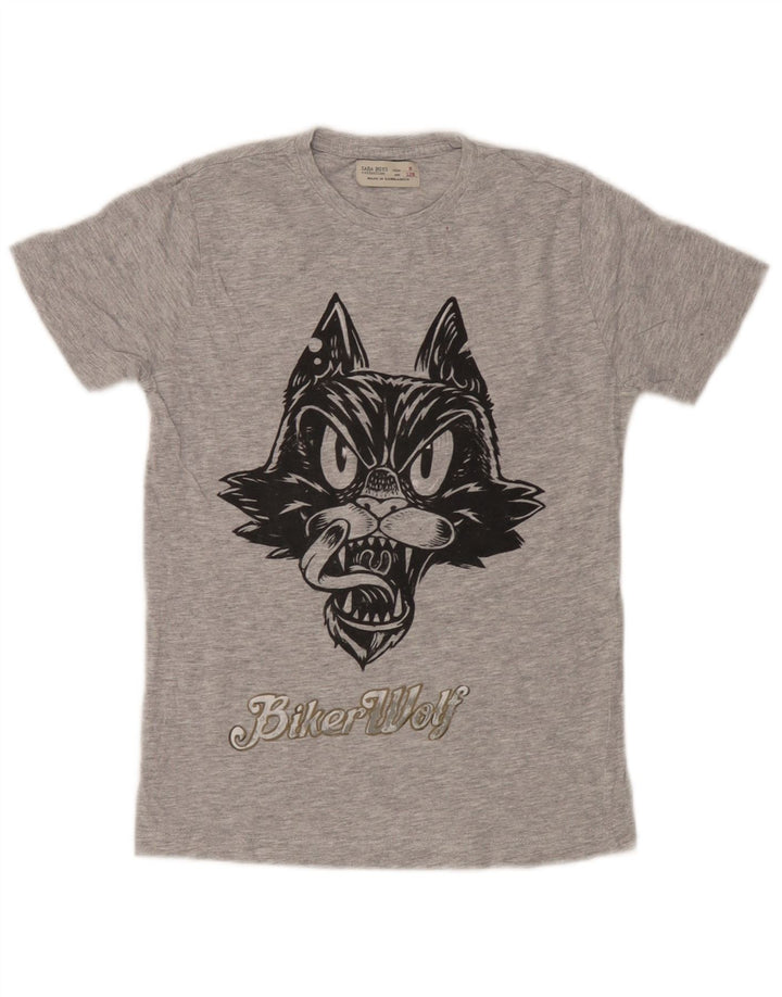 Chłopięcy T-shirt z grafiką Zara 7-8 lat, szary