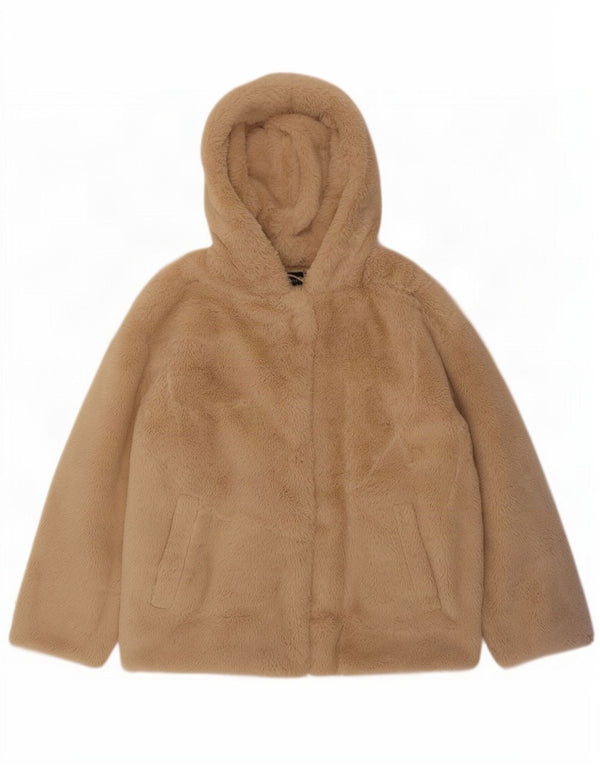Damska kurtka polarowa typu oversize z kapturem i misiem Zara UK 10 Small Beige