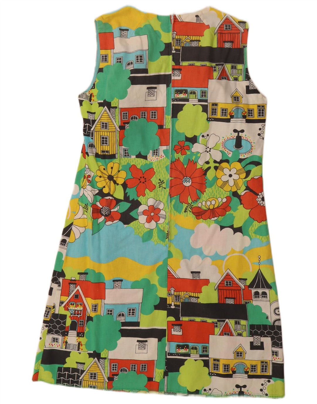 VINTAGE damska sukienka basic IT 42 średnia wielobarwna w kwiaty nowość